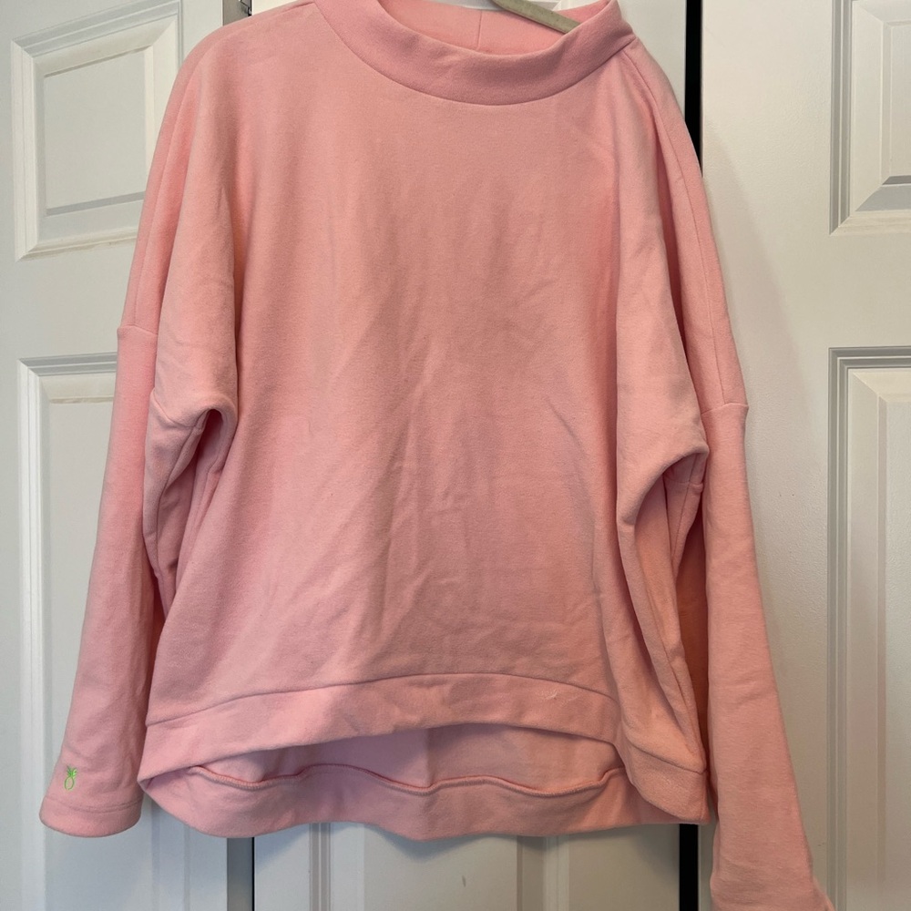 Dudley Stephens Mock Neck Pink Sweatshirt